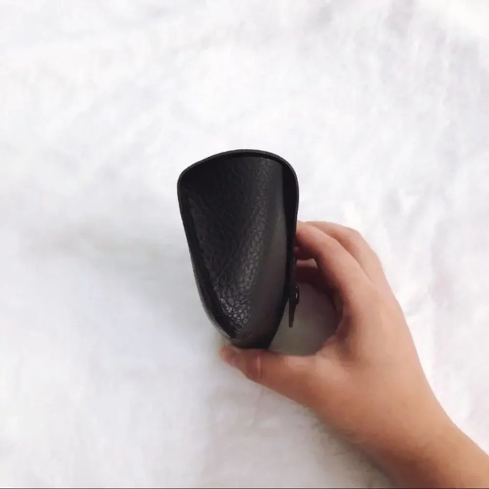 Wyatt Black Faux Leather Sunglass Case